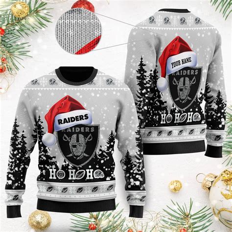 Las Vegas Raiders Symbol Wearing Santa Claus Hat Ho Ho - HomeFavo