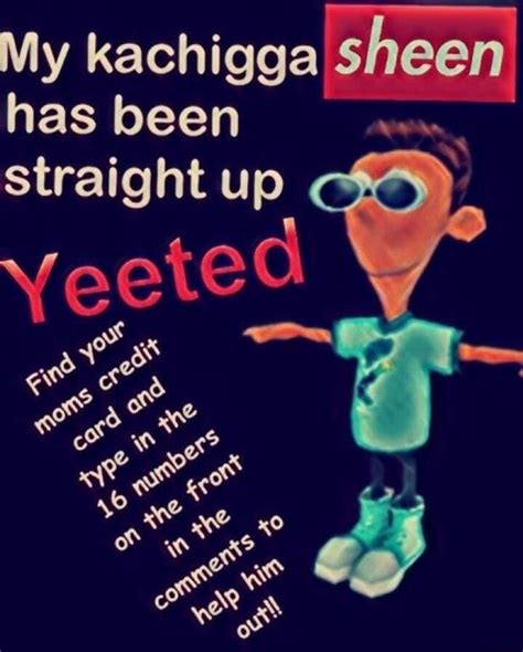 #Yeet #Meme - My kachigga Sheen has been straight up Yeeted Coy - iFunny