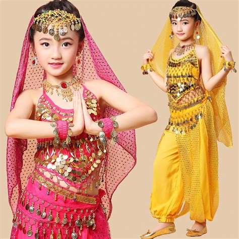 child kids bollywood indian dresses sari for girls dance costumes top ...