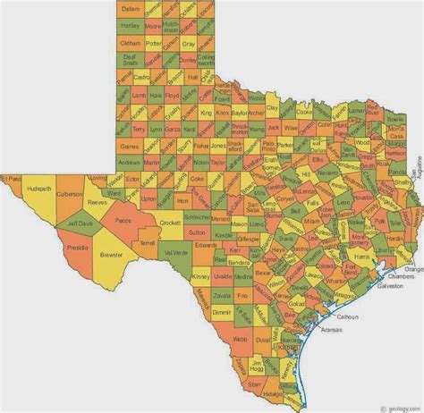 Map of Texas Counties - Free Printable Maps