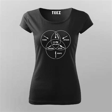 Spoon Knife Fork Spork Spife Knork Splayd Diagram T-Shirt For Women – TEEZ.in