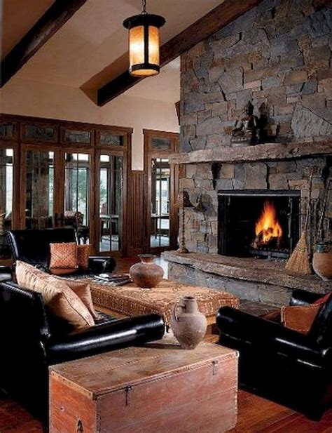 Charming Living Room Design Ideas | Cottage fireplace, Rustic ...