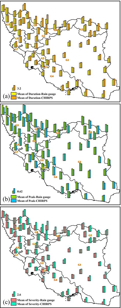 Spatial patterns of drought features, including the mean a duration, b... | Download Scientific ...