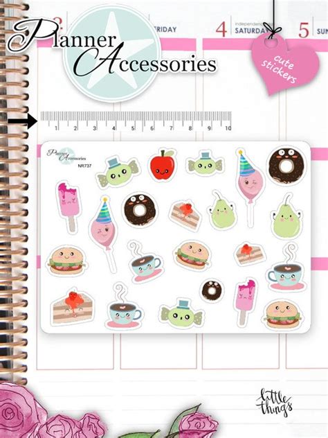 Kawaii Food Stickers Cute Food Stickers Food Stickers Planner