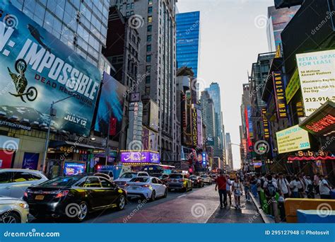 New York City, USA - July 23, 2023: Times Square Street of New York City Editorial Stock Photo ...