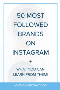 50 Most Followed Brands On Instagram 2018 | Plannthat