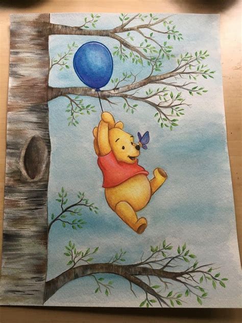 Winnie the Pooh Watercolor Painting PRINT - Etsy | Disney drawings ...