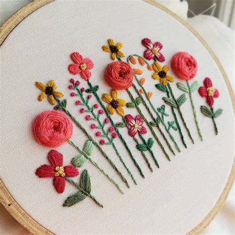 DIY Hand Embroidery Pattern PDF Hand Embroidered Flower - Etsy | Flower embroidery designs ...