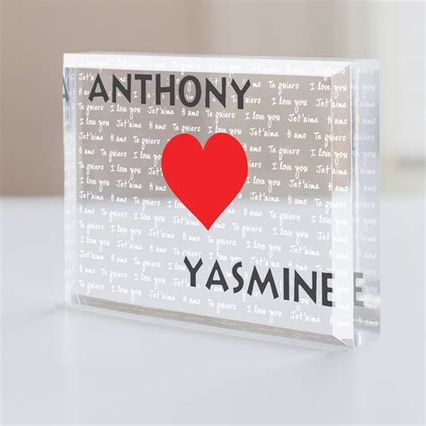 Personalized I Love You Multi-Lingual Acrylic Keepsake | GiftsForYouNow