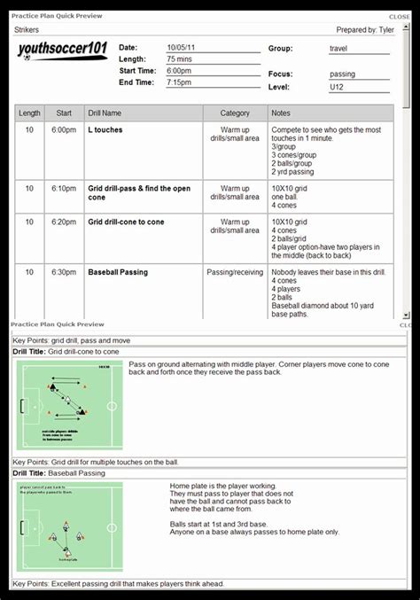 Soccer Practice Plan Template