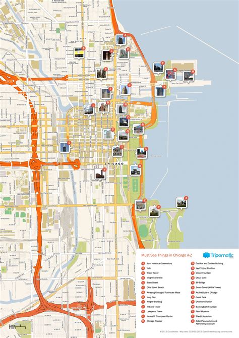 Chicago Tourist Map Printable