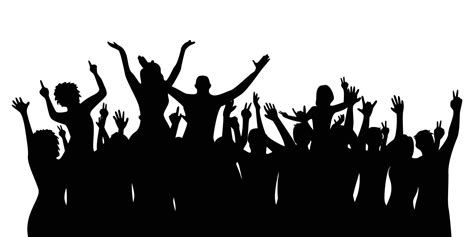 happy crowd people silhouette design. fun music party background. audience in concert. 21459492 ...