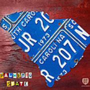 License Plate Map of South Carolina by Design Turnpike Mixed Media by ...