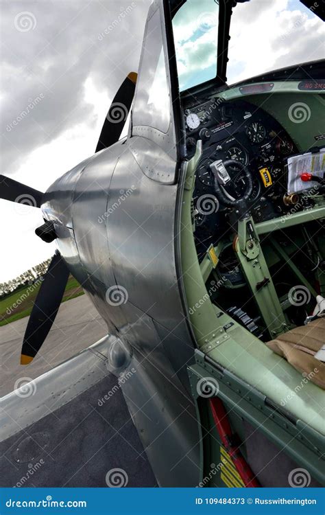 A Supermarine Spitfire Plane Cockpit Editorial Stock Photo - Image of ...