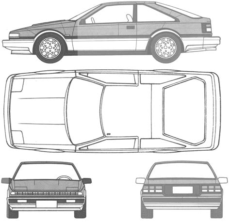 Nissan Silvia S12 Blueprint - Download free blueprint for 3D modeling