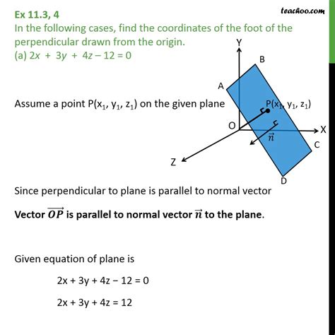 Ex 11.3, 4 - Find coordinates of foot of perpendicular - Chapter 11 Cl