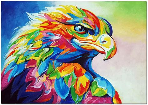 Hand Painted Impressionist Eagle Painting on Canvas Modern - Etsy UK | Arte de mascotas ...
