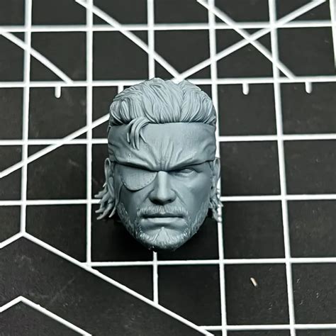 BLABK 1/12 SCALE Metal Gear Solid Snake Head Sculpt Unpainted Fit 6" ML ...