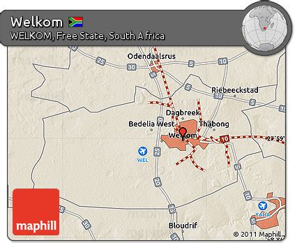 Free Shaded Relief Map of Welkom