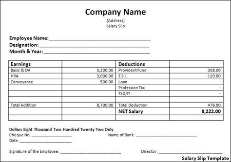 Download Salary Slip Format for Financial Planning | Business plan template word, Payroll ...