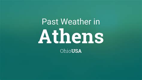 Past Weather in Athens, Ohio, USA — Yesterday or Further Back