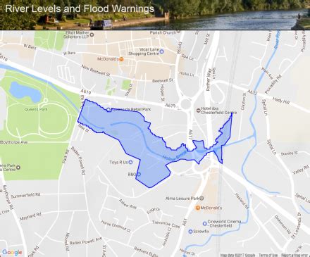 River Hipper at Central Chesterfield :: Flood alerts and warnings :: the UK River Levels Website