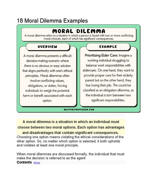 18 Moral Dilemma Examples | PDF