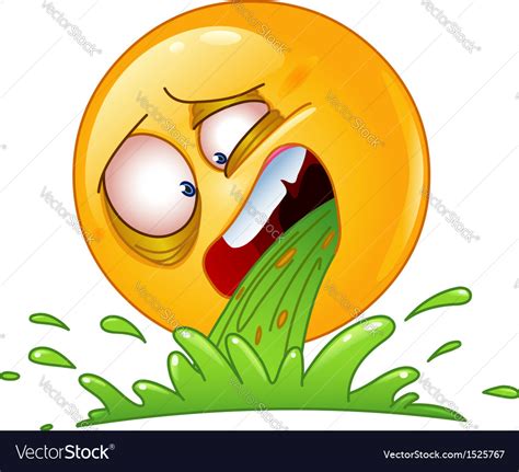 Vomiting emoticon Royalty Free Vector Image - VectorStock