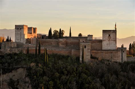 "Views Of The Alhambra At Sunset" by Stocksy Contributor "Bisual Studio" - Stocksy