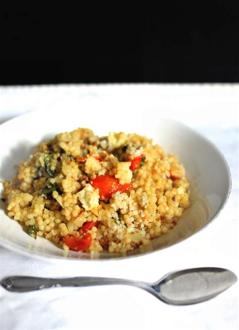 Meatless Monday: Acini di Pepe with Tomatoes, Spinach and Feta | Forbidden Rice Blog