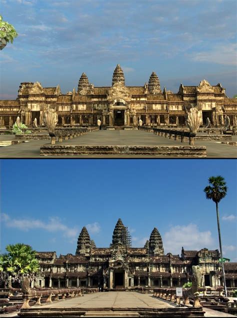 Virtual or Reality? 12 Amazing Angkor Wat 3D comparison photos