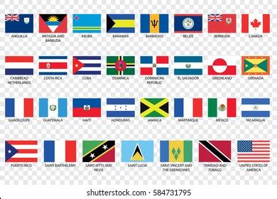 Illustrated Country Flags North America: Stockillustration 584731795 ...