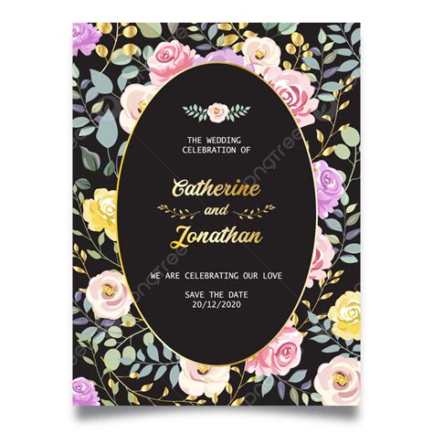 Floral Wedding Invitation Template Template Download on Pngtree