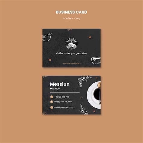 Free PSD | Coffee shop business card template