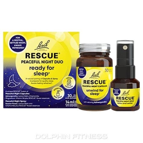 Bach Original Flower Remedies Rescue Peaceful Night Duo Ready For Sleep (15 ml + 30 Capsules)