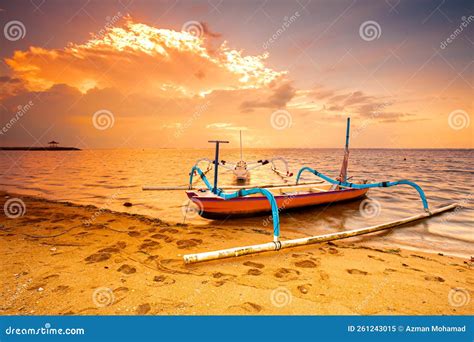 Sunrise at Karang Beach or Sanur Beach in Bali Stock Image - Image of ...