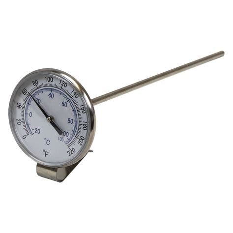 Dual-Scale Dial-Type Liquid Thermometer w/8" Probe. Coburn