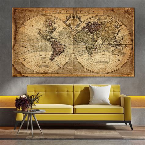 World Map Canvas Art, Old World Map, Old World Map Art Canvas, Map ...