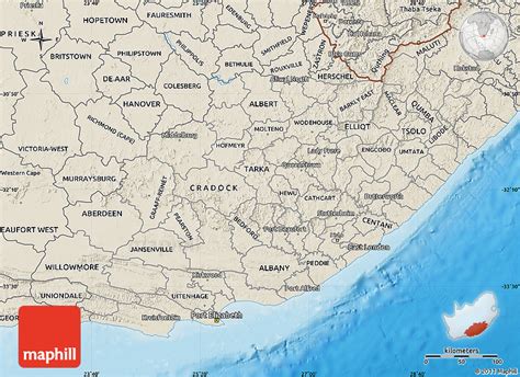 Shaded Relief Map of Eastern Cape