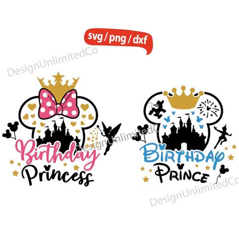 Birthday Princess svg, Birthday Prince svg, Mickey Head svg, - Inspire ...