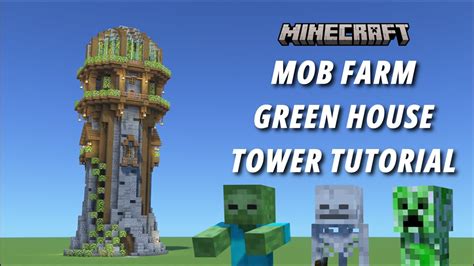 Minecraft Mob Farm Greenhouse Tower Tutorial [Aesthetic Farm] [1440p HD] - YouTube