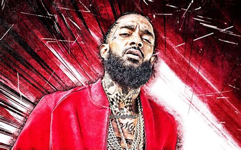 Download wallpapers 4k, Nipsey Hussle, red abstract rays, american rapper, 4K, music stars ...