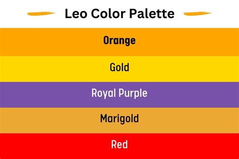 Leo Color Palette and Meanings (+ Colors to Avoid)