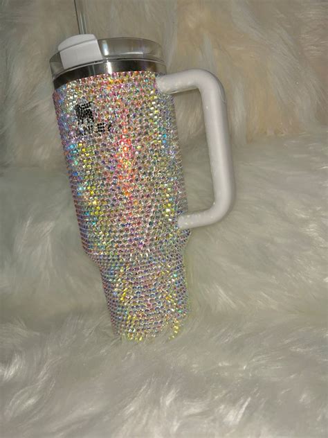 Bling Stanley Tumbler - Etsy in 2023 | Bedazzled bottle, Bling crafts, Rhinestone projects