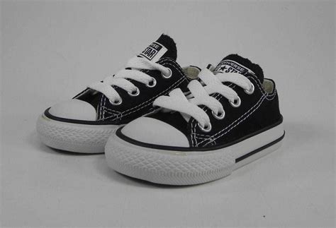 Converse All Star Infants Toddlers Babies Girls Boys Black Canvas Shoes | eBay | Black canvas ...