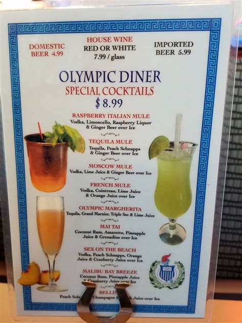 Menu at Olympic Diner restaurant, Mahopac