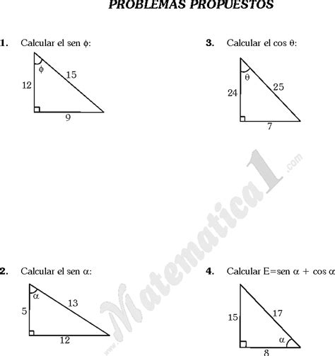 SENO Y COSENO EJEMPLOS DE TRIGONOMETRIA DE SEXTO GRADO DE PRIMARIA - RAZONES TRIGONOMETRICAS