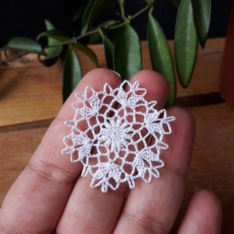 Miniature doily round crochet dollhouse doilies 1:12 scale | Etsy | Crochet snowflake pattern ...