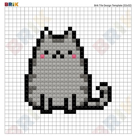 Beautiful cute pixel art grid 32x32 for your projects