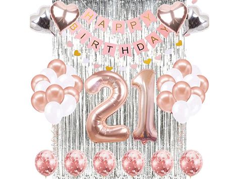 21st Birthday Decorations Banner Balloon Happy Birthday - Etsy